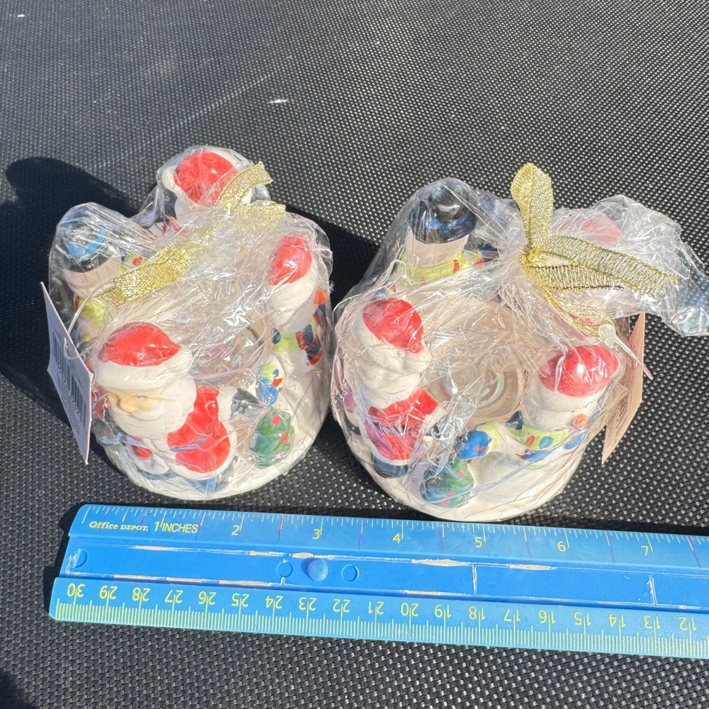 Cherished Home Collection Ceramic‎ Tealight Candle Holder Set Christmas 2pc
